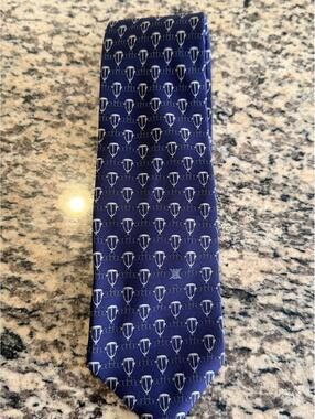 CELINE GEOMETRIC LOGO PRINT NECK TIE